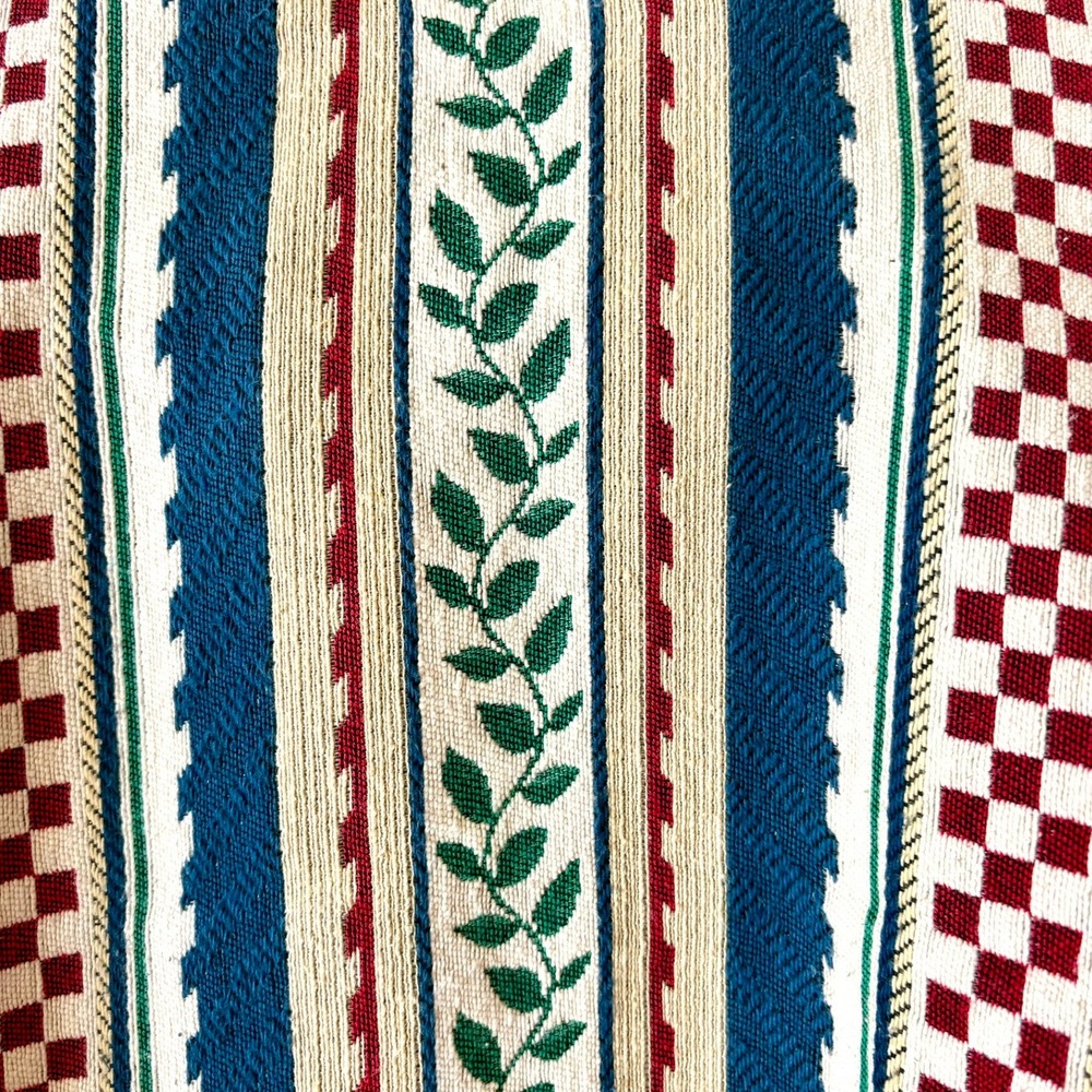 Doncaster Vintage Tapestry Jacket 10 Leaf Check Stripe Toggle USA Made 90s Artsy - Picture 10 of 12